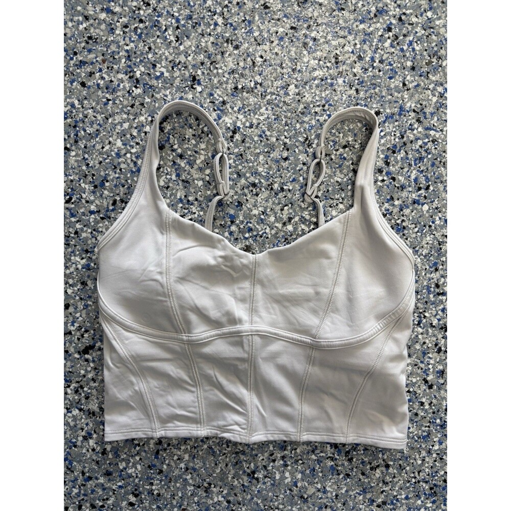 Gilly Hicks White Corset Active Tank Top / Sports Bra Size Small
